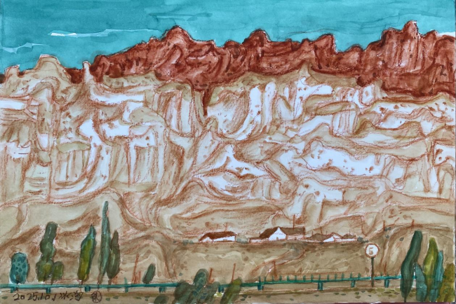 走遍中国·宁夏——中国文促会好意思术家写生创作行径走进甘肃张掖