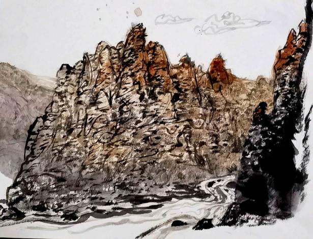 文字问说念石林 神韵写意黄河：走遍中国·甘肃——中国文促会好意思术家写生创作行径走进景泰