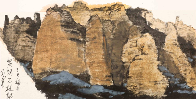 文字问说念石林 神韵写意黄河：走遍中国·甘肃——中国文促会好意思术家写生创作行径走进景泰