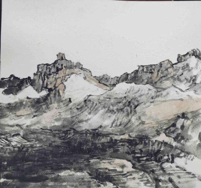 文字问说念石林 神韵写意黄河：走遍中国·甘肃——中国文促会好意思术家写生创作行径走进景泰